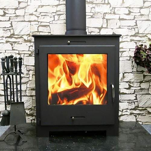 Wood burning stove - burning,