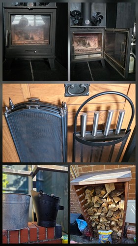 Freestanding black woodstove - black,